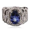 Image 1 : 14KT Two-Tone Gold 3.27ct Tanzanite and Diamond Ring