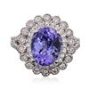 Image 1 : 18KT White Gold 3.95ct Tanzanite and Diamond Ring