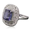 Image 2 : 14KT White Gold 4.41ct Tanzanite and Diamond Ring