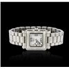 Image 1 : Chopard Stainless Steel Diamond Happy Sport Wristwatch