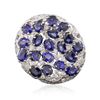 Image 1 : 14KT White Gold 6.56ctw Sapphire and Diamond Ring