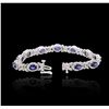 Image 3 : 14KT White Gold 5.72ctw Sapphire and Diamond Bracelet