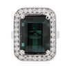 Image 1 : 14KT White Gold 11.30ct Tourmaline and Diamond Ring