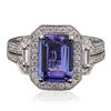 Image 1 : 18KT White Gold 2.59ct Tanzanite and Diamond Ring