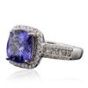 Image 2 : 14KT White Gold 4.70ct Tanzanite and Diamond Ring