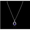 Image 1 : 14KT White Gold GIA Certified 23.12ct Tanzanite and Diamond Pendant With Chain