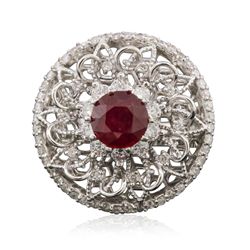 14KT White Gold 1.80ct Ruby and Diamond Ring