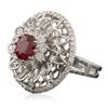 Image 2 : 14KT White Gold 1.80ct Ruby and Diamond Ring