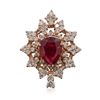 Image 1 : 14KT Rose Gold 3.14ct Ruby and Diamond Ring