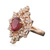 Image 2 : 14KT Rose Gold 3.14ct Ruby and Diamond Ring