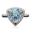 Image 1 : 14KT White Gold 4.50ct Topaz and Diamond Ring