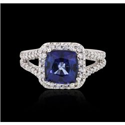 14KT White Gold 2.90ct Sapphire and Diamond Ring