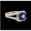 Image 2 : 14KT White Gold 2.90ct Sapphire and Diamond Ring