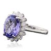 Image 2 : 14KT White Gold 4.50ct Tanzanite and Diamond Ring