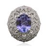 Image 1 : 14KT White Gold 3.32ct Tanzanite and Diamond Ring