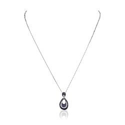 14KT White Gold 0.12ctw Diamond Pendant With Chain