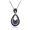 Image 2 : 14KT White Gold 0.12ctw Diamond Pendant With Chain