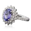 Image 2 : 14KT White Gold 1.91ct Tanzanite and Diamond Ring