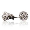 Image 2 : 18KT White Gold 0.76ctw Diamond Earrings