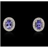 Image 1 : 14KT White Gold Tanzanite and Diamond Earrings