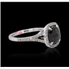 Image 2 : 14KT White Gold 2.15ctw Black Diamond Ring