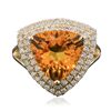 Image 1 : 14KT Yellow Gold 4.28ct Citrine and Diamond Ring