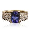 Image 1 : 14KT Yellow Gold 1.85ct Tanzanite and Diamond Ring