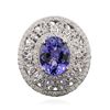 Image 1 : 14KT White Gold 3.00ct Tanzanite and Diamond Ring