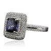 Image 2 : 14KT White Gold 2.90ct Sapphire and Diamond Ring