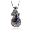 Image 1 : 18KT White Gold 4.54ct Tanzanite and Diamond Pendant With Chain