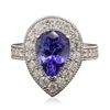 Image 1 : 14KT White Gold 3.87ct Tanzanite and Diamond Ring