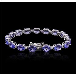 14KT White Gold 16.66ctw Tanzanite and Diamond Bracelet