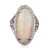 Image 1 : 14KT White Gold 14.69ct Opal and Diamond Ring