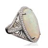 Image 2 : 14KT White Gold 14.69ct Opal and Diamond Ring