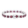 Image 2 : 14KT White Gold 18.90ctw Ruby and Diamond Bracelet