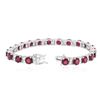 Image 3 : 14KT White Gold 18.90ctw Ruby and Diamond Bracelet