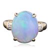 Image 1 : 14KT Yellow Gold 5.80ct Opal and Diamond Ring