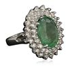 Image 2 : 14KT White Gold 4.68ct Emerald and Diamond Ring