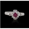 Image 1 : 14KT White Gold 0.51ct Ruby and Diamond Ring