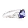 Image 2 : 14KT White Gold 2.52ct Tanzanite and Diamond Ring