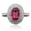 Image 1 : 14KT White and Yellow Gold 1.43ct Tourmaline and Diamond Ring