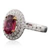 Image 2 : 14KT White and Yellow Gold 1.43ct Tourmaline and Diamond Ring