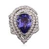 Image 1 : 18KT White Gold 6.53ct Tanzanite and Diamond Ring