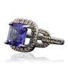 Image 2 : 14KT White Gold 3.91ct Tanzanite and Diamond Ring