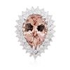 Image 1 : 14KT White Gold 11.47ct Morganite and Diamond Ring