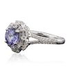 Image 2 : 14KT White Gold 1.31ct Tanzanite and Diamond Ring