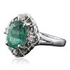 Image 2 : 14KT White Gold 2.23ct Emerald and Diamond Ring