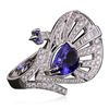 Image 2 : 18KT White Gold 6.20ctw Tanzanite and Diamond Ring