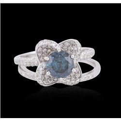 18KT White Gold 2.00ctw Blue Diamond Wedding Ring Set