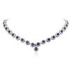 Image 1 : 14KT White Gold 18.20ctw Sapphire and Diamond Necklace